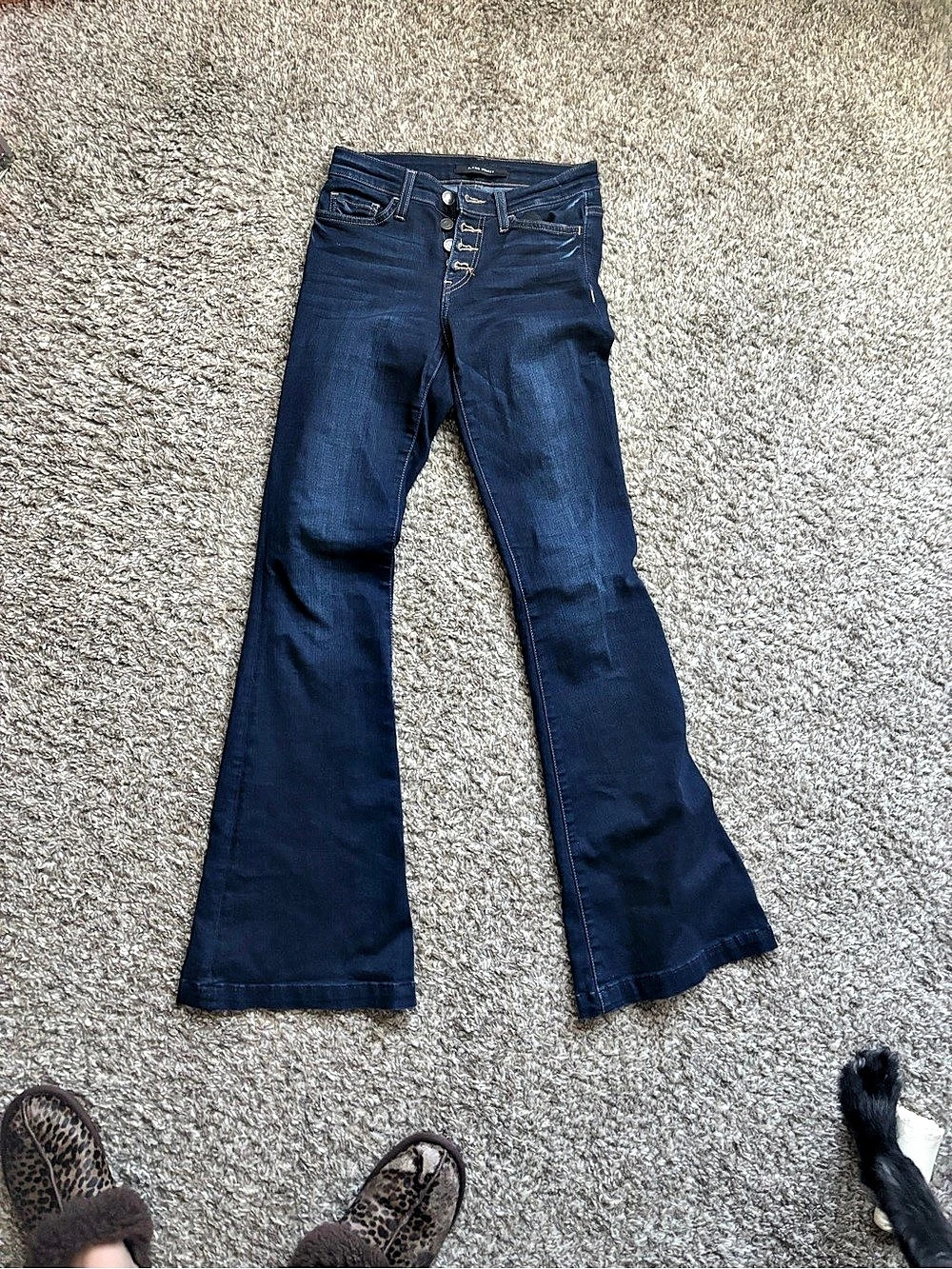 Flying Monkey Flare Leg Jeans in Blue Like New
